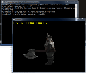 A screenshot of the SuperNova engine using DirectX to draw into a .NET Windows Forms window